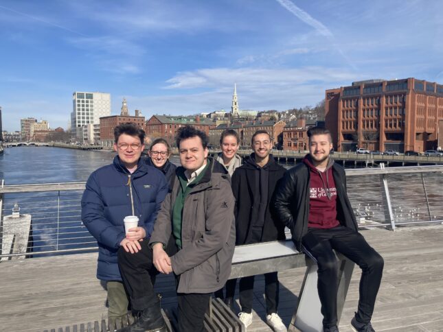 KTGF students on a bridge in Providence RI at the 2023 KTGF Conference.